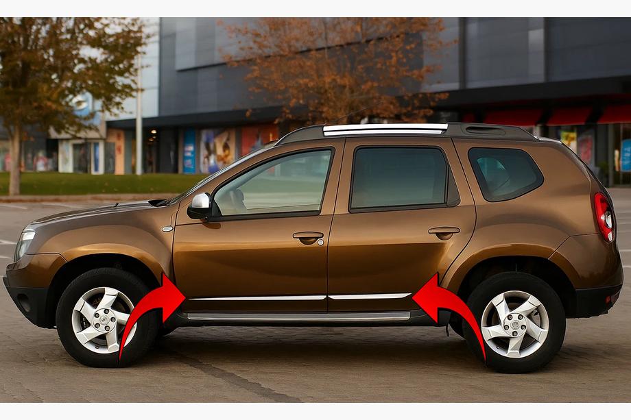 Renault Duster 2008-2017 рр. Молдинг дверний (4 шт., нерж.) Image