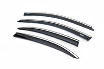 Volkswagen Jetta 2011-2018 рр. Вітровики з хром смужкою (4 шт, Niken) фото 4