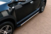 Dacia Duster 2008-2018 рр. Бокові пороги Maya V1 (2 шт., алюміній) фото 1
