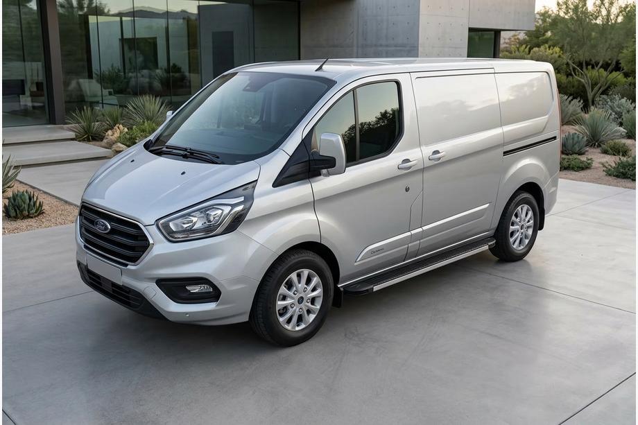 Ford Custom 2013-2022 рр. Бокові пороги Maya (2 шт., алюміній) Image