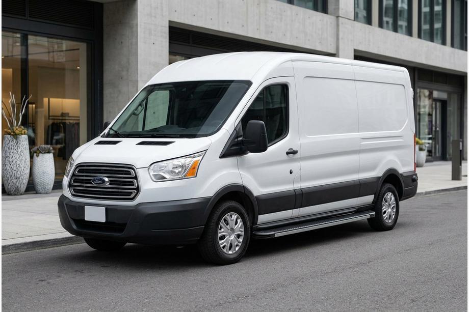 Ford Transit 2014- рр. Бокові пороги Maya (2 шт., алюміній) Image