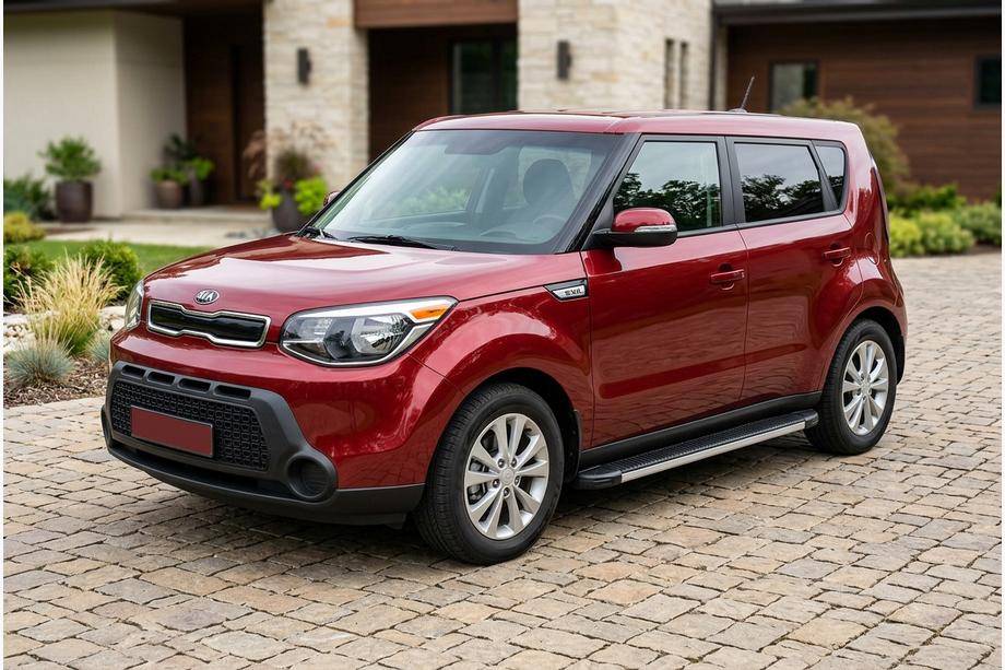 Kia Soul II 2013-2018 рр. Бокові пороги Maya V1 (2 шт., алюміній) Image