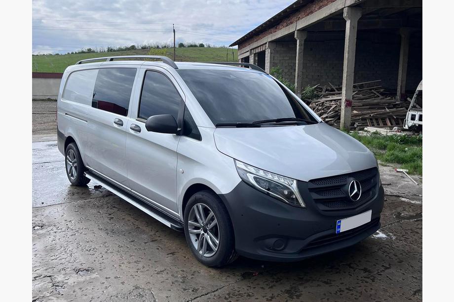 Mercedes Vito/V-class W447 2014- рр. Бокові пороги Maya V1 (2 шт., алюміній) Image