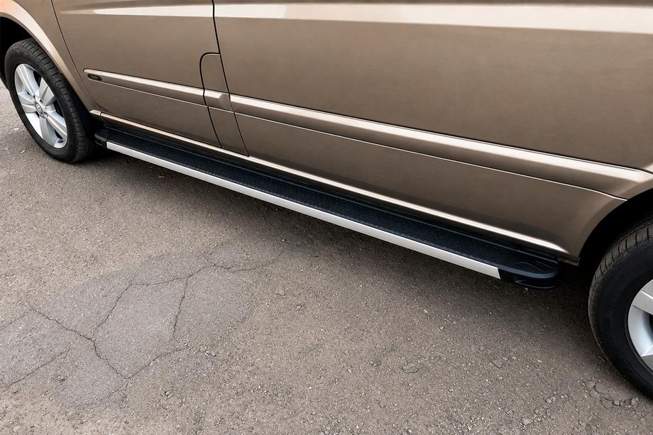 Mercedes Vito/V-class W447 2014- рр. Бокові пороги Maya V1 (2 шт., алюміній) Коротка (short) і середня (Long) Фото 5