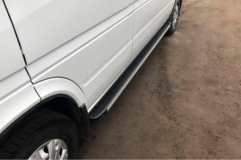 Mercedes Sprinter W901/902/903/904/905 1995-2006 рр. Бокові пороги Maya (2 шт., алюміній) Image