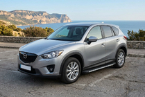 Mazda CX-5 2012-2017 рр. Бокові пороги Maya V1 (2 шт., алюміній) фото 1
