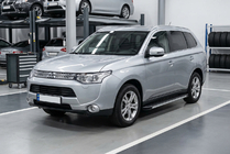 Mitsubishi Outlander 2012-2021 рр. Бокові пороги Maya V1 (2 шт., алюміній) фото 3