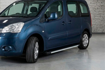 Peugeot Partner Tepee 2008-2018 рр. Бокові пороги Maya V1 (2 шт., алюміній) фото 1