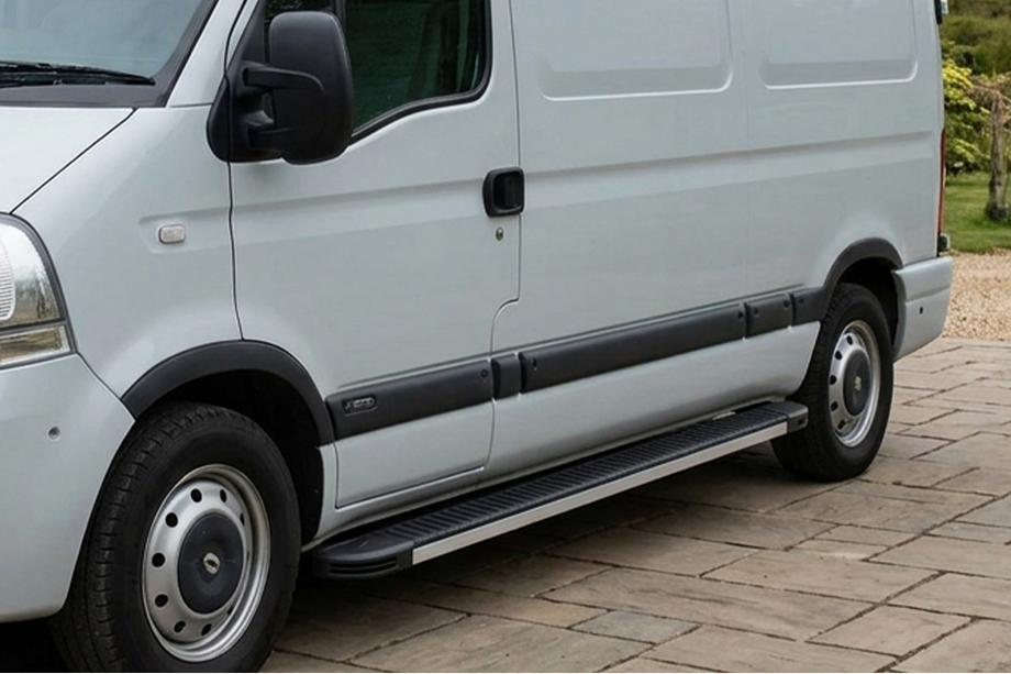 Nissan Interstar 2002-2010 рр. Бокові пороги Maya (2 шт., алюміній) Image