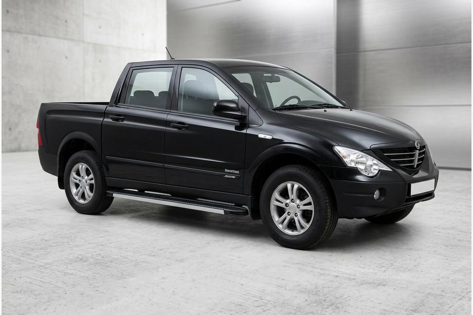 SsangYong Action 2005-2018 рр. Бокові пороги Maya V1 (2 шт., алюміній) Image