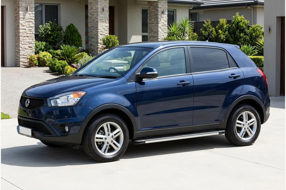 SsangYong Korando 2010-2019 рр. Бокові пороги Maya V1 (2 шт., алюміній) Image