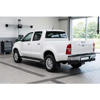Бокові пороги Maya V1 (2 шт., алюміній) Toyota Hilux 2006-2015 рр. фото 1
