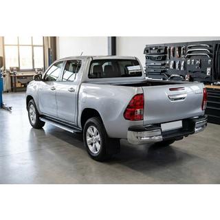 Бокові пороги Maya V1 (2 шт., алюміній) Toyota Hilux 2015- рр. фото 1