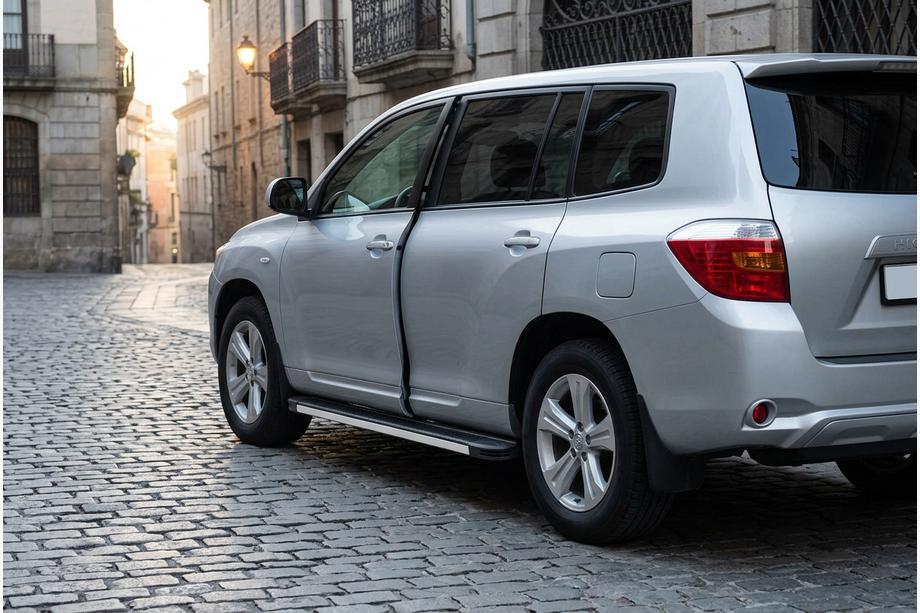 Toyota Highlander 2008-2013 рр. Бокові пороги Maya V1 (2 шт., алюміній) Image