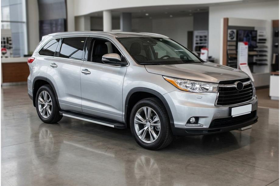 Toyota Highlander 2013-2019 рр. Бокові пороги Maya V1 (2 шт., алюміній) Image