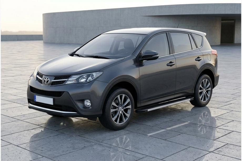 Toyota Rav 4 2013-2018 рр. Бокові пороги Maya V1 (2 шт., алюміній) Image