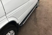 Volkswagen LT 1995-2006 рр. Бокові пороги Maya (2 шт., алюміній) фото 1