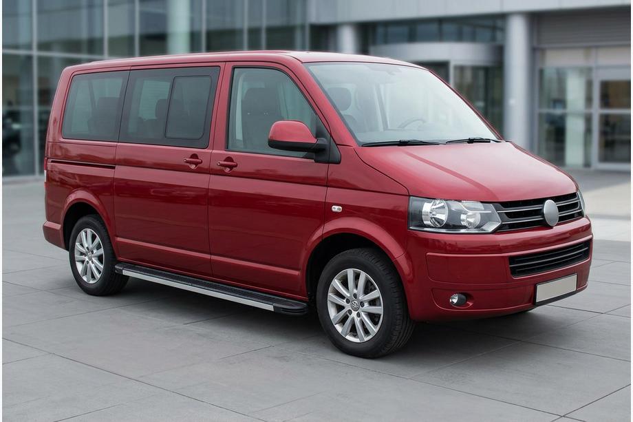 Volkswagen T5 2010-2015 рр. Бокові пороги Maya (2 шт., алюміній) Image