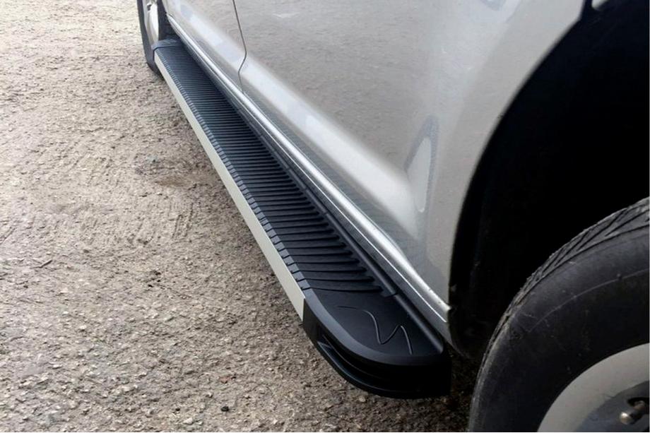 Volkswagen Amarok 2010-2022 рр. Бокові пороги Maya V1 (2 шт., алюм.) Image