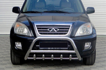 Chery Tiggo 1 2005-2016 рр. Кенгурятник WT003 (нерж.) фото 1