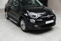 Fiat 500X 2014-2024 рр. Бокові пороги Line (2 шт., алюміній) фото 1
