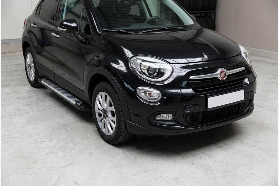 Fiat 500X 2014-2024 рр. Бокові пороги Line (2 шт., алюміній) Image