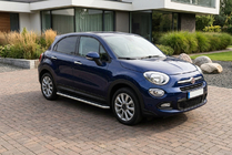 Fiat 500X 2014-2024 рр. Бокові пороги Maydos V1 (2 шт., алюміній ↗ нерж) фото 1
