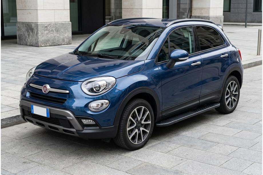 Fiat 500X 2014-2024 рр. Бокові пороги Bosphorus Black (2 шт., алюміній) Image