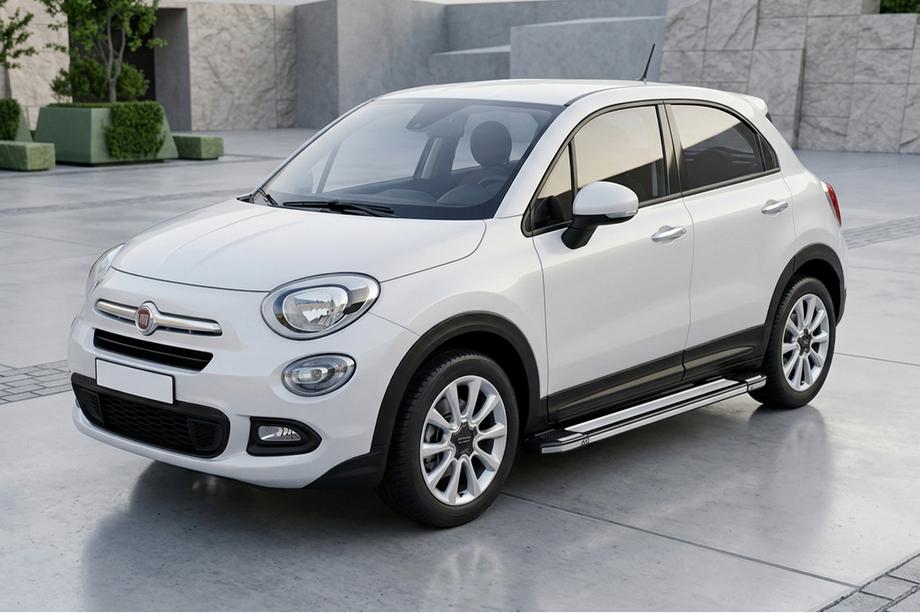 Fiat 500X 2014-2024 рр. Бокові пороги Rainbow (2 шт., алюміній) Image