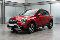 Fiat 500X 2014-2024 рр. Бокові пороги Allmond Grey (2 шт., алюміній) фото 1