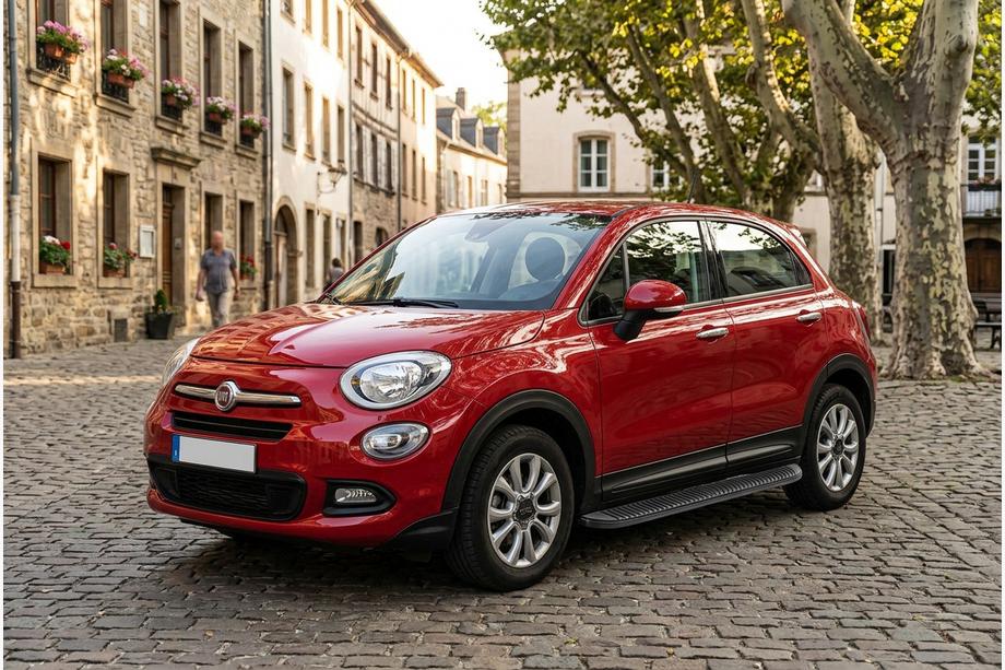 Fiat 500X 2014-2024 рр. Бокові пороги Tayga Black (2 шт., алюміній) Image