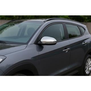 Накладки на дзеркала (2 шт., нерж) Hyundai Tucson TL 2016-2021 рр. фото 1
