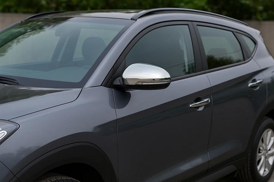Hyundai Tucson TL 2016-2021 рр. Накладки на дзеркала (2 шт., нерж) Image