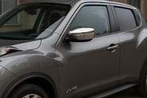 Nissan Juke 2010-2019 рр. Накладки на дзеркала 2014-2019 Хром (2 шт., пласт.) фото 1