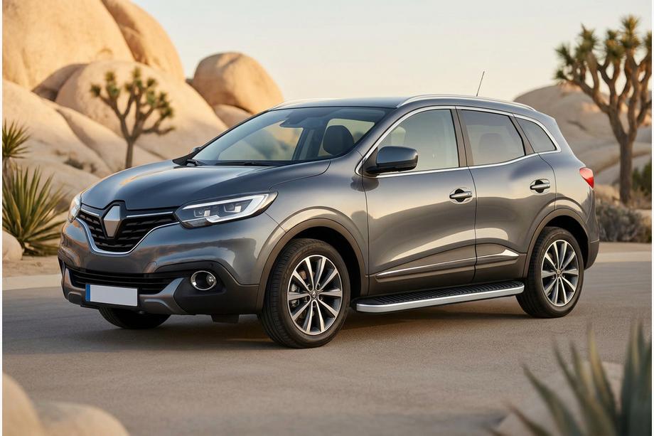 Renault Kadjar 2015-2022 рр. Бокові пороги Tayga Grey (2 шт., алюміній) Image