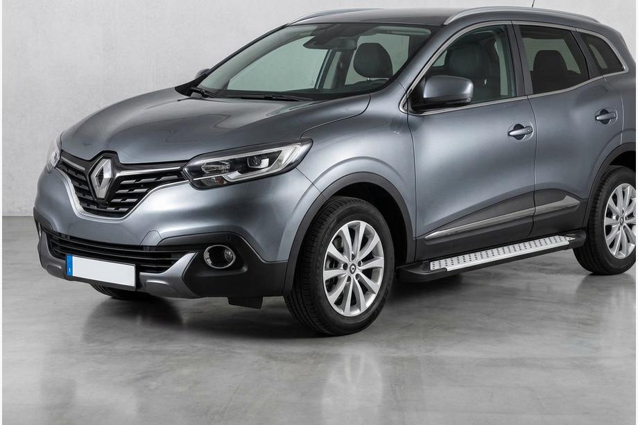 Renault Kadjar 2015-2022 рр. Бокові пороги Allmond Grey (2 шт., алюміній) Image
