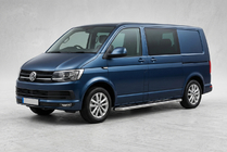 Volkswagen T6 2015-2024 рр. Бокові пороги Maydos V1 (2 шт., нерж) фото 1
