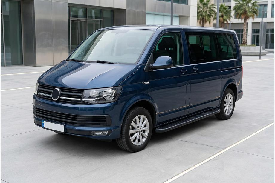 Volkswagen T6 2015-2024 рр. Бокові пороги Bosphorus Black (2 шт., алюміній) Image