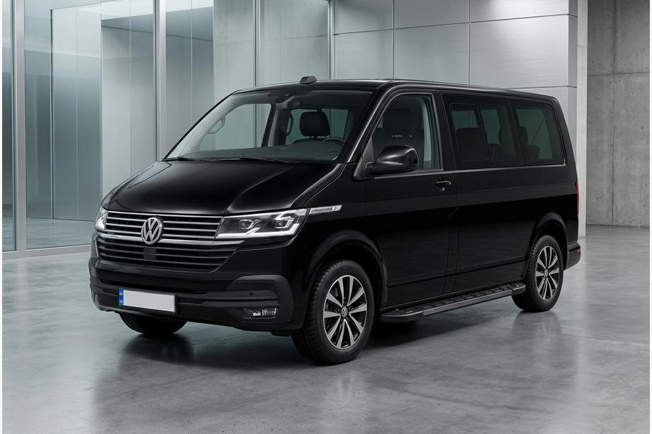 Volkswagen T6 2015-2024 рр. Бокові пороги RedLine Black (2 шт., алюміній) Image
