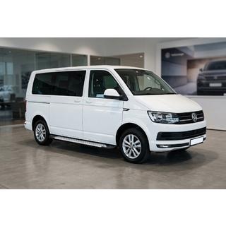 Бокові пороги Allmond Grey (2 шт., алюміній) Volkswagen T6 2015-2024 рр. фото 1