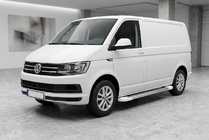 Volkswagen T6 2015-2024 рр. Бокові пороги Allmond White (2 шт., алюміній) фото 1