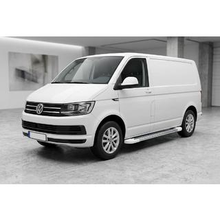 Бокові пороги Allmond White (2 шт., алюміній) Volkswagen T6 2015-2024 рр. фото 1