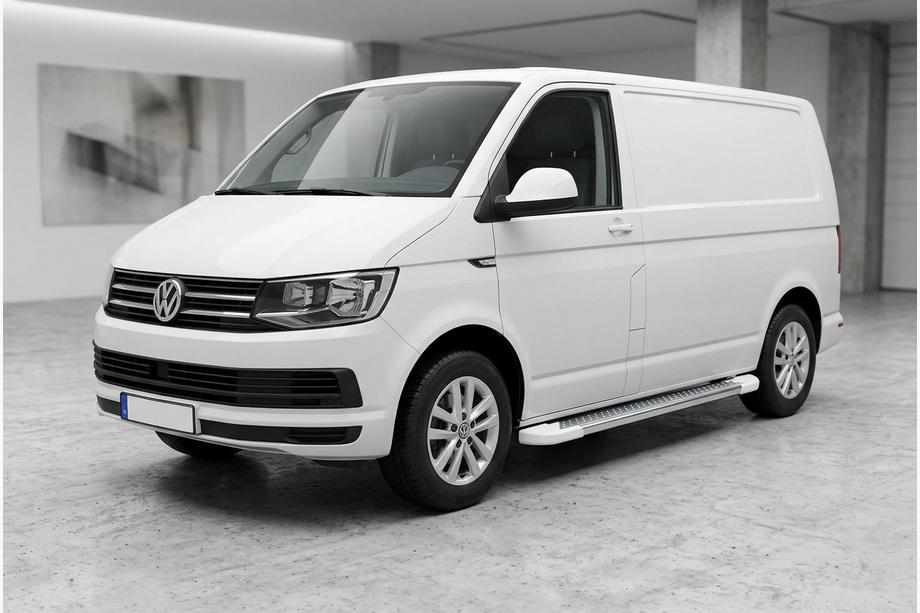 Volkswagen T6 2015-2024 рр. Бокові пороги Allmond White (2 шт., алюміній) Image