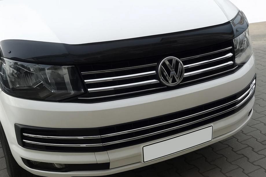 Volkswagen T6 2015-2024 рр. Накладки на решітку бампера 2015-2019 (6 шт, нерж) Image