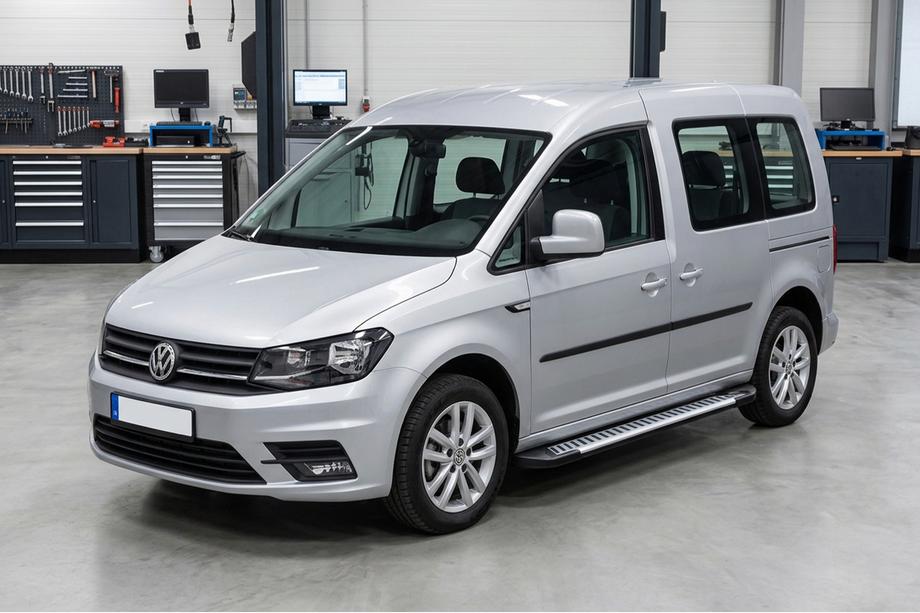 Volkswagen Caddy 2015-2020 рр. Бокові пороги Line (2 шт., алюміній) Image