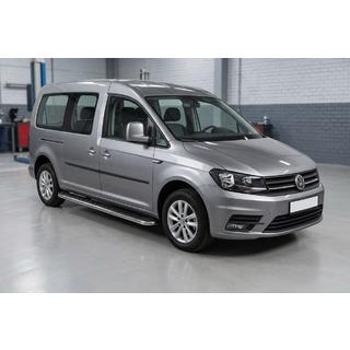 Бокові пороги Maydos V1 (2 шт., алюміній ↗ нерж) Volkswagen Caddy 2015-2020 рр. фото 1