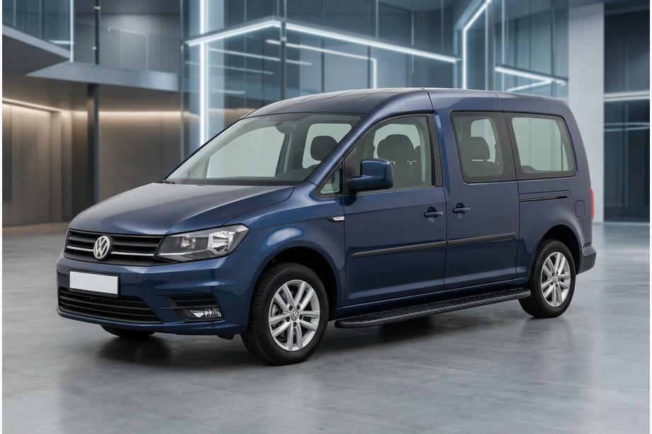 Volkswagen Caddy 2015-2020 рр. Бокові пороги Bosphorus Black (2 шт., алюміній) Стандартна база Фото 1