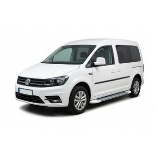 Бокові пороги Allmond White (2 шт., алюміній) Volkswagen Caddy 2015-2020 рр. фото 1