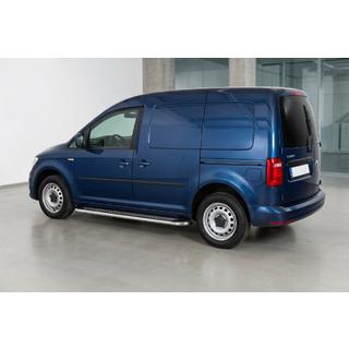 Бокові пороги Maydos V2 (2 шт., алюміній ↗ нерж) Volkswagen Caddy 2015-2020 рр. фото 1