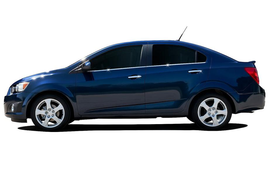 Chevrolet Aveo T300 2011-2020 рр. Нижні молдинги стекол (нерж) Image